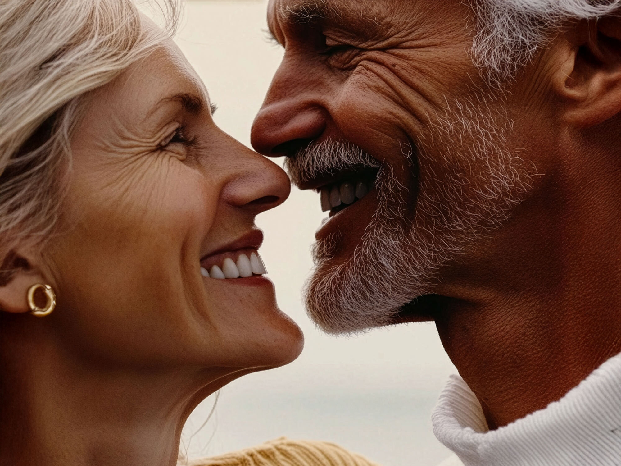 Lächelndes Paar in Nahaufnahme